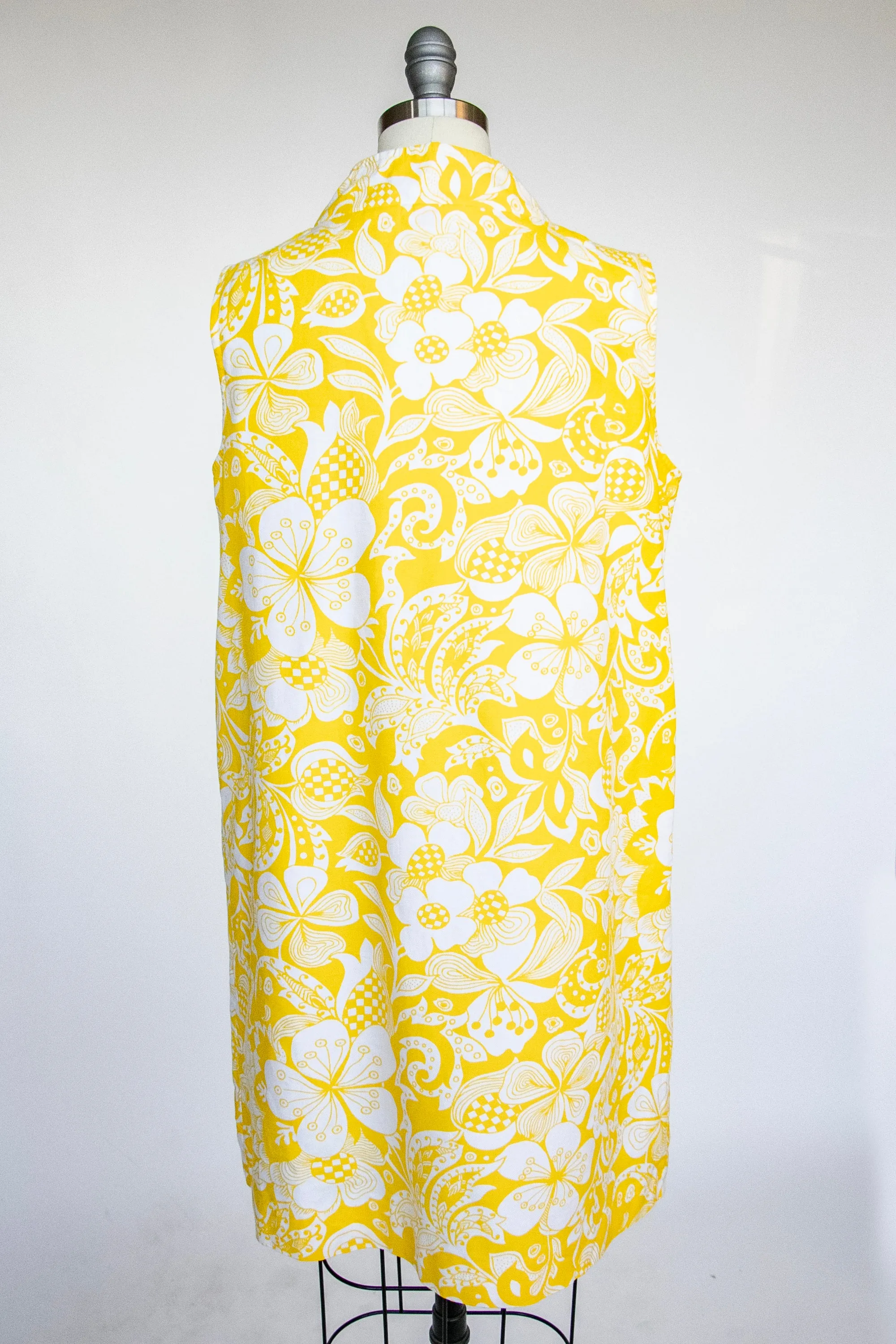 1960s Dress Cotton Floral Printed Shift S