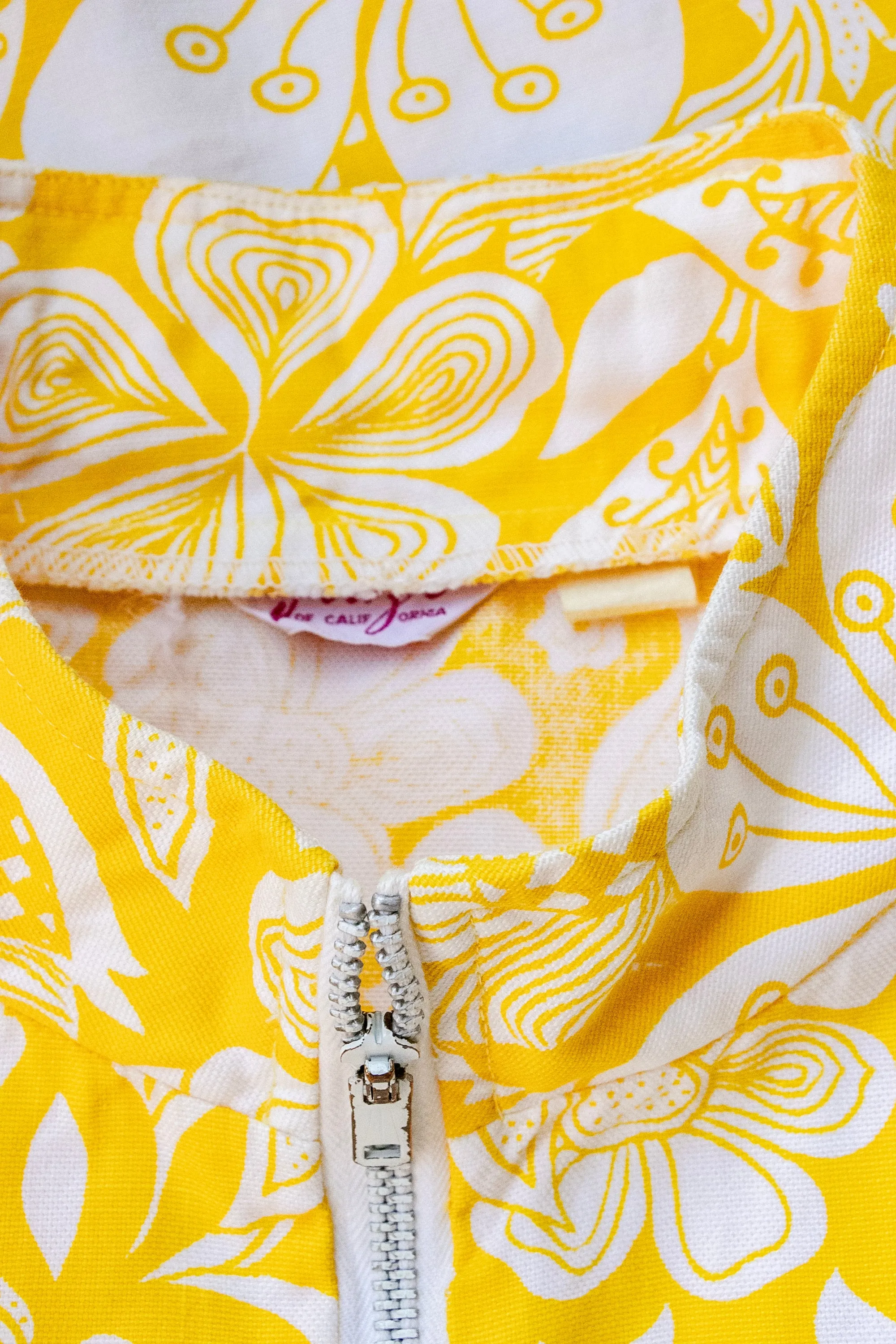 1960s Dress Cotton Floral Printed Shift S