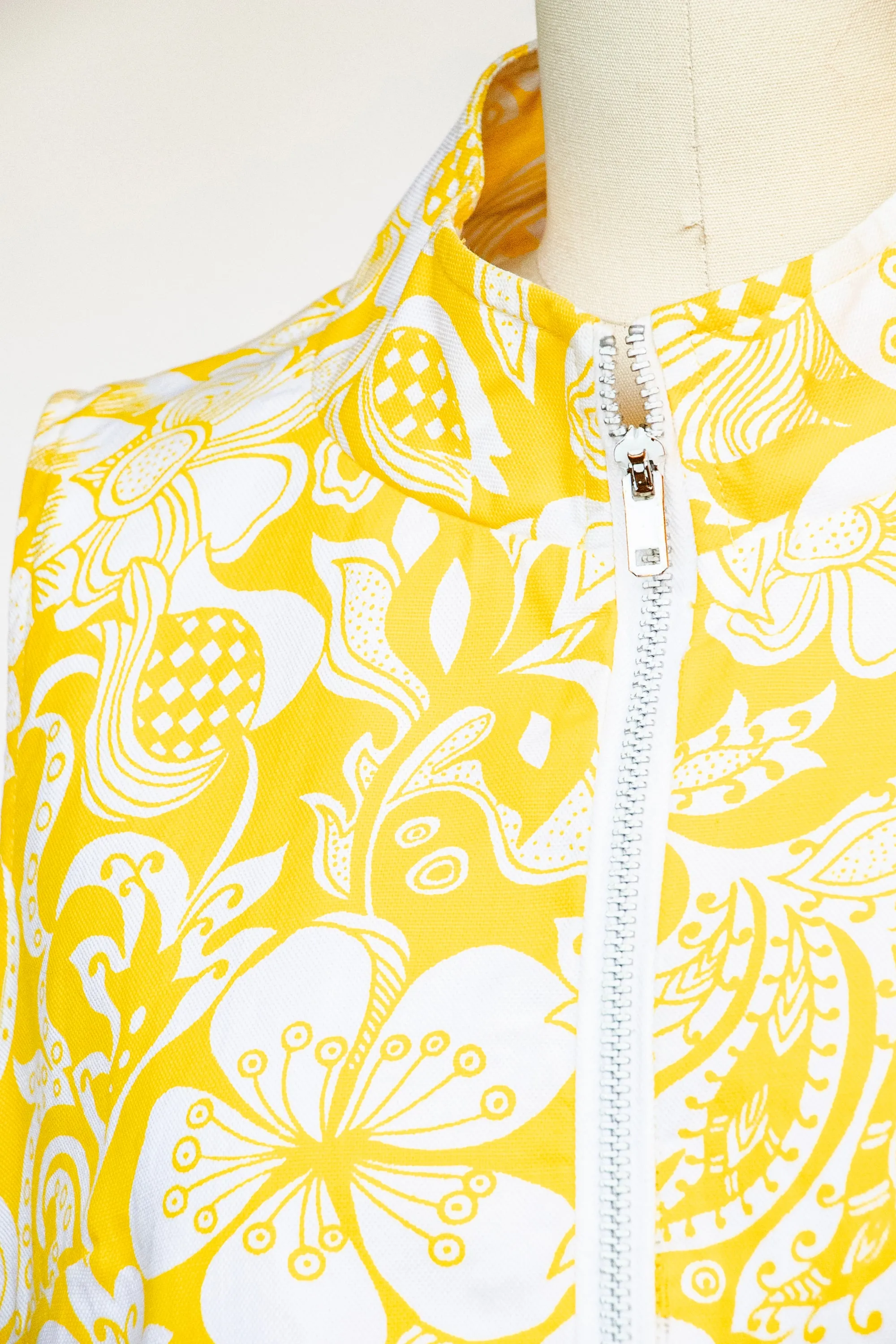 1960s Dress Cotton Floral Printed Shift S