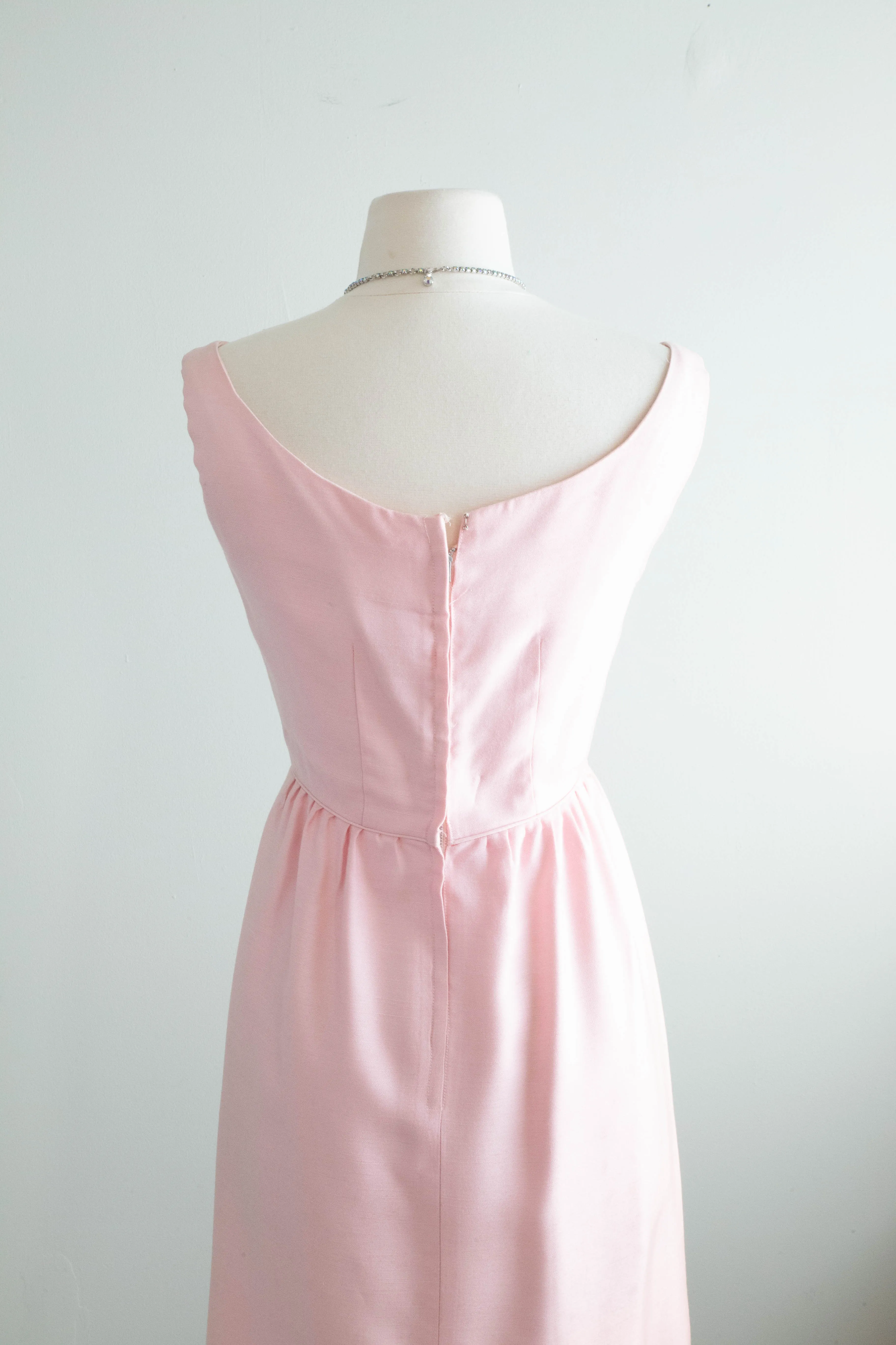 1960's Pretty In Pink Jackie Party Dress / XS