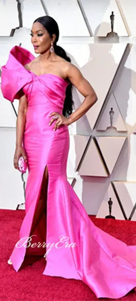 Angela Bassett-Inspired Pink Satin Prom Dresses | Latest Celebrity Fashion Collection