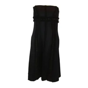 BADGLEY MISCHKA Black Silk Cocktail Dress Size Small