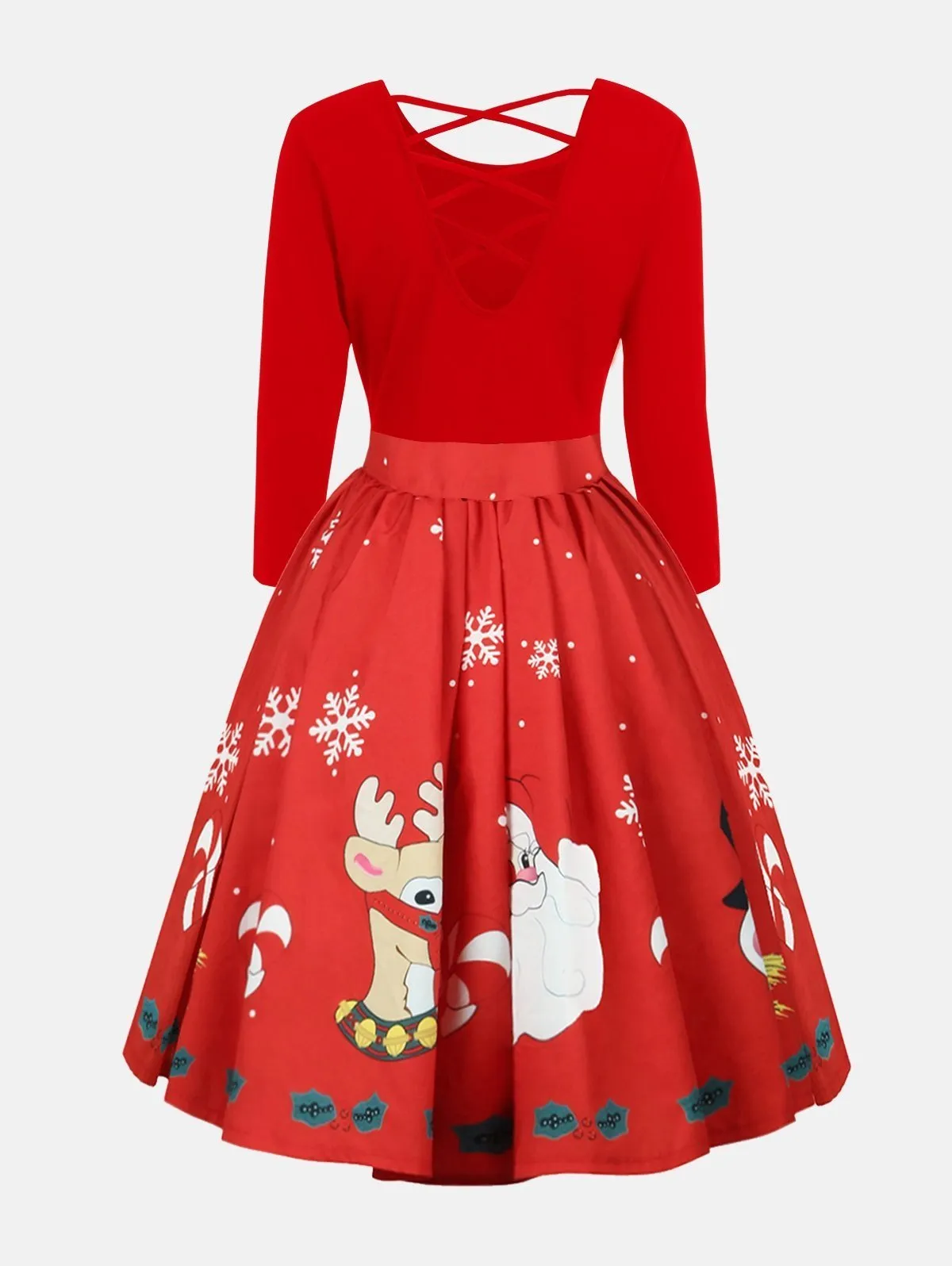 Sure! Heres an optimized title for the e-commerce product:

Festive Black and Red Plus Size Christmas Dress with Elegant Accents