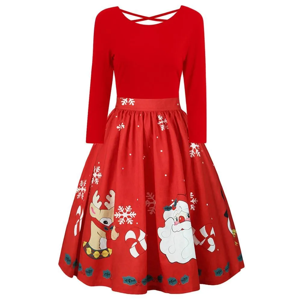 Sure! Heres an optimized title for the e-commerce product:

Festive Black and Red Plus Size Christmas Dress with Elegant Accents