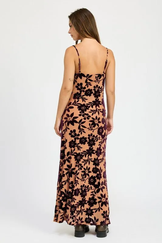 Floral Cowl Neck Maxi Dress