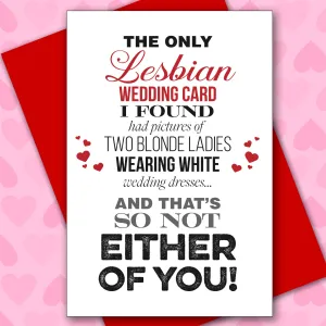 Kweer Cards / Peachy Kings - Lesbian Wedding Greeting Card