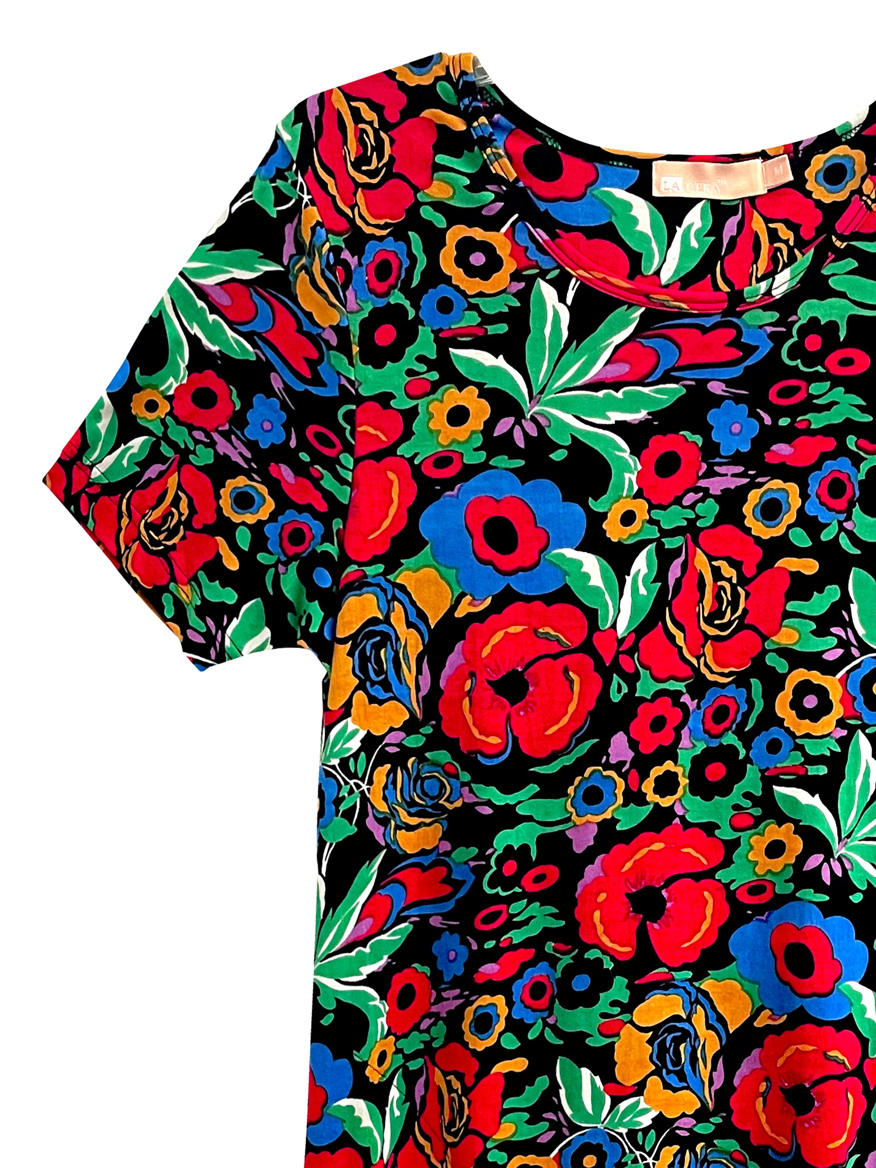 Plus Size A-Line Dress - Printed Cotton Knit by La Cera